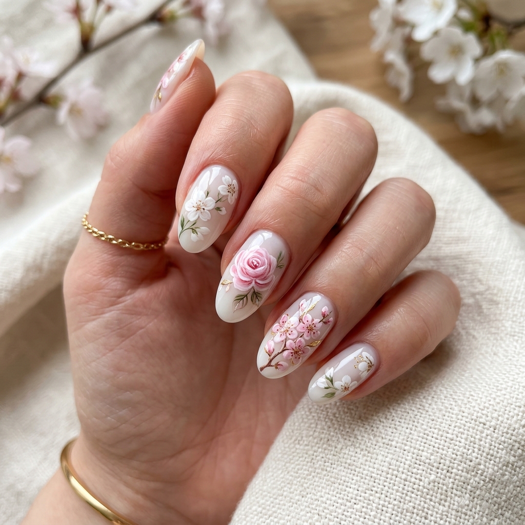 Floral nail art